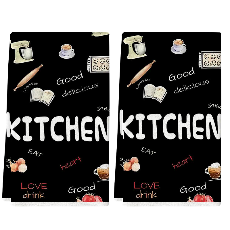 Home Cooking Cookbook - 2 Buah, Handuk Dapur Bertema Memanggang,